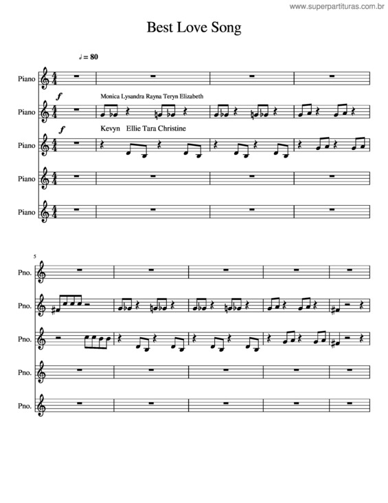Partitura da música Best Love Song v.3