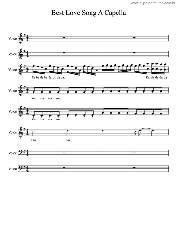 Partitura da música Best Love Song