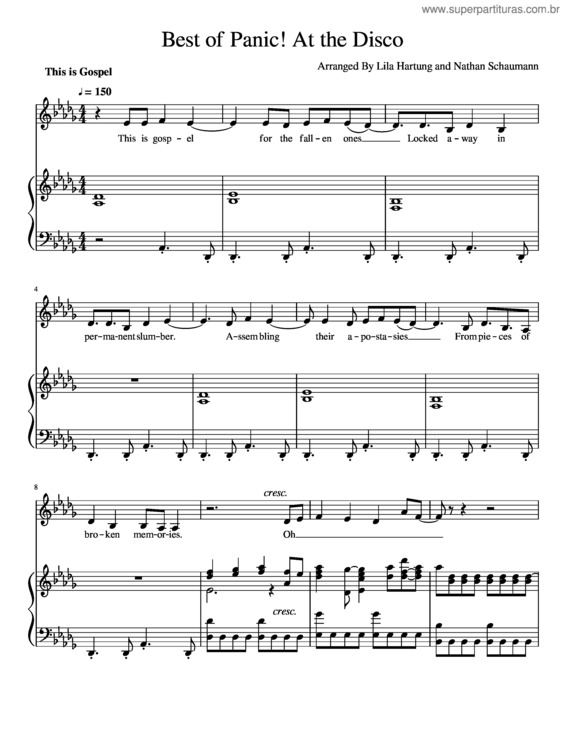 Partitura da música Best Of Panic! At The Disco