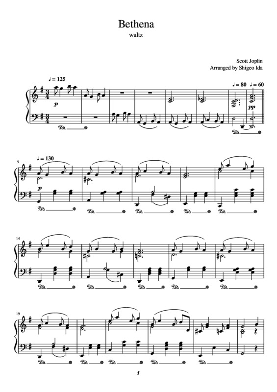 Partitura da música Bethena v.2