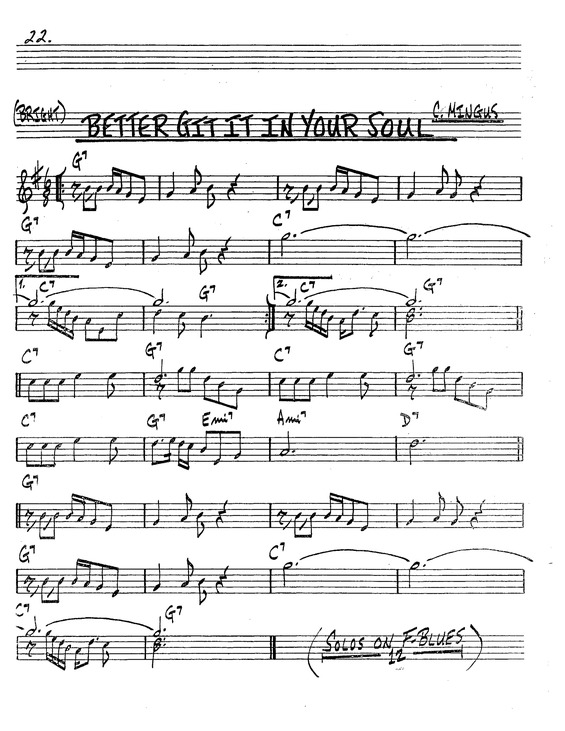 Partitura da música Better Git It In Your Soul v.8