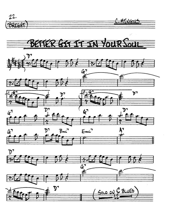 Partitura da música Better Git It In Your Soul