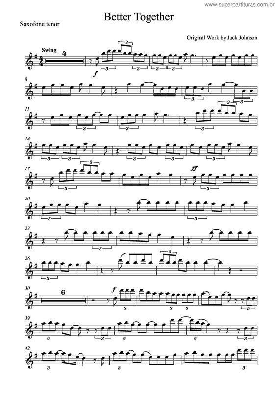 Partitura da música Better Together v.3