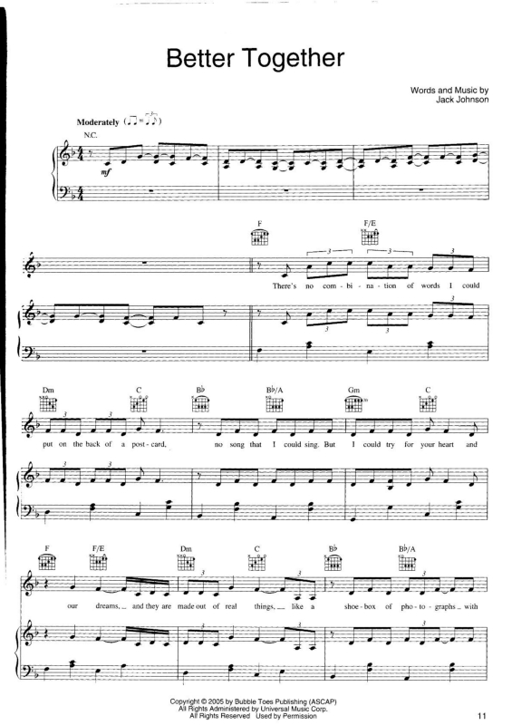 Partitura da música Better Together