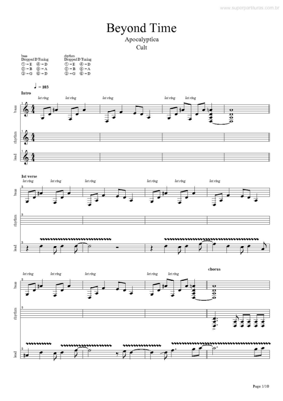 Partitura da música Beyond Time