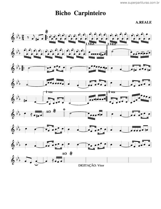 Partitura da música Bicho Carpinteiro v.3