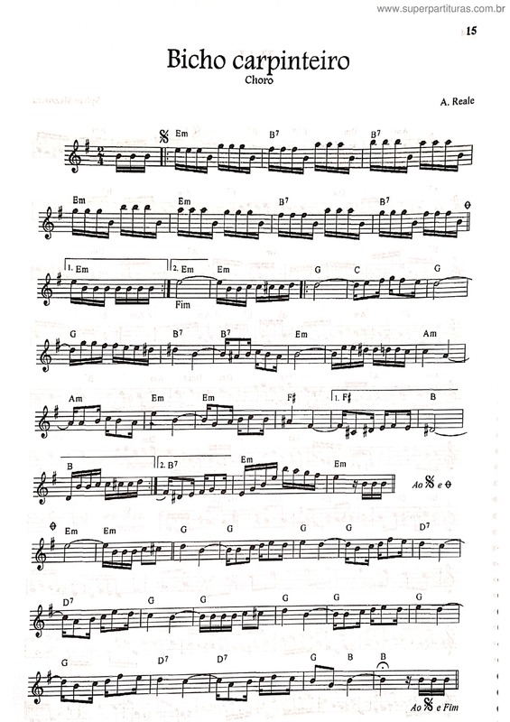 Partitura da música Bicho Carpinteiro v.8
