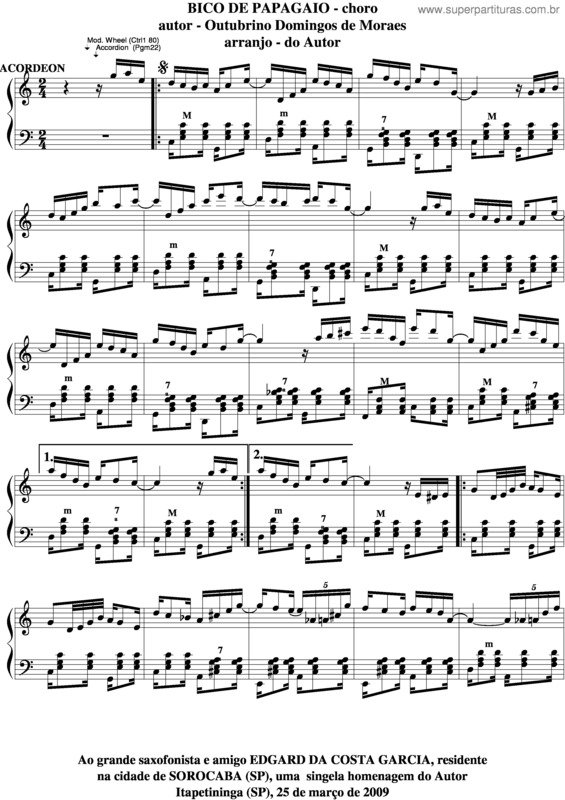Partitura da música Bico De Papagaio v.2
