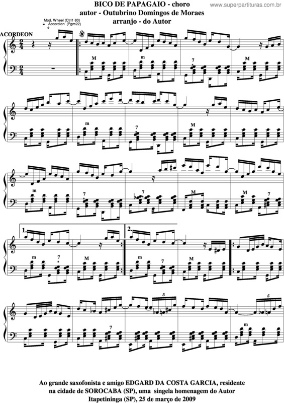 Partitura da música Bico De Papagaio v.2