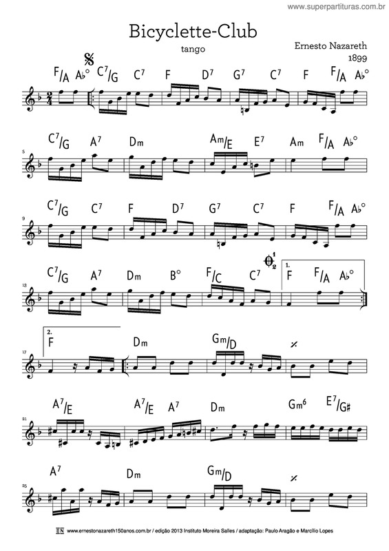 Partitura da música Bicyclette-Club v.2