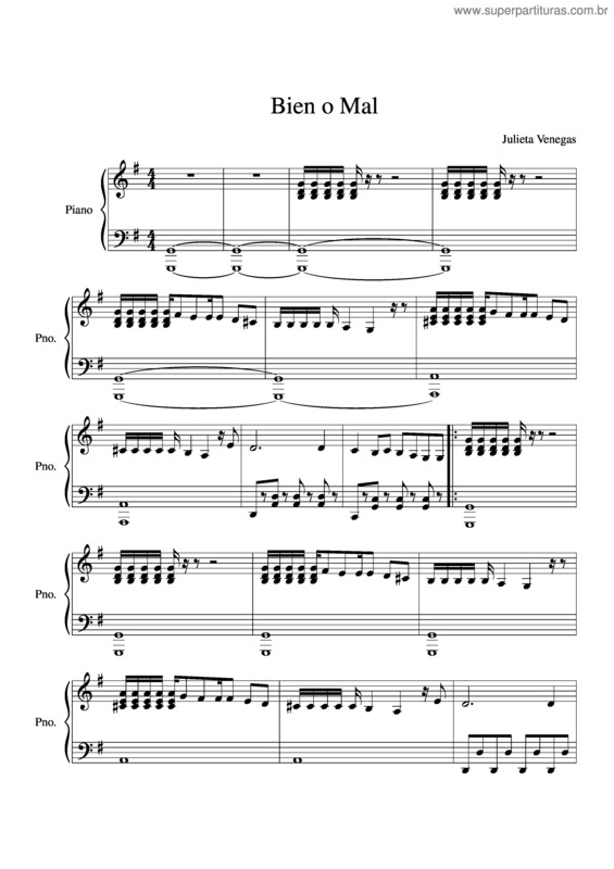 Partitura da música Bien O Mal