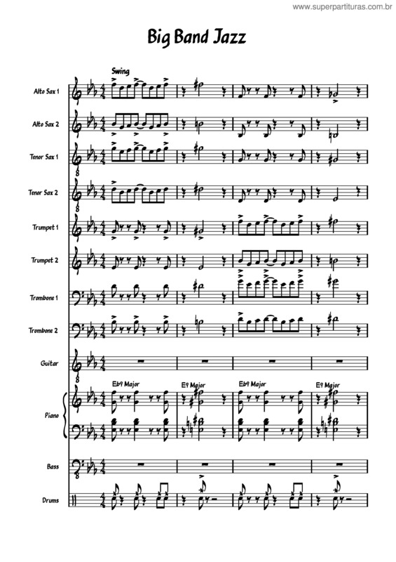 Partitura da música Big Band Jazz– Can Lu