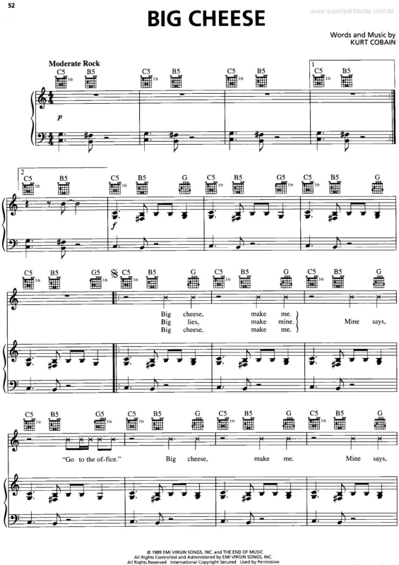 Partitura da música Big Cheese