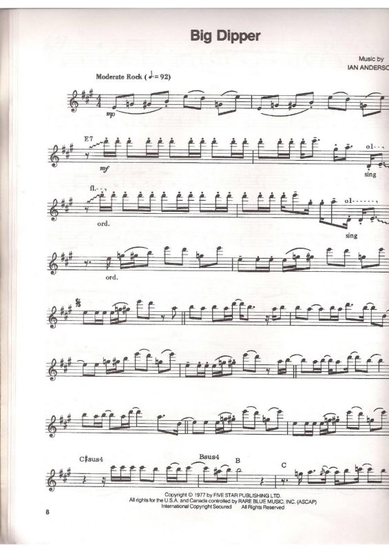 Partitura da música Big Dipper