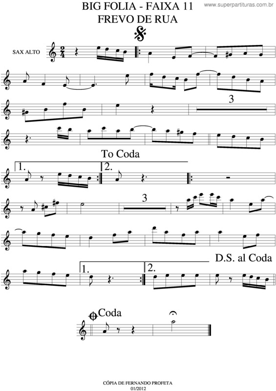 Partitura da música Big Folia v.2