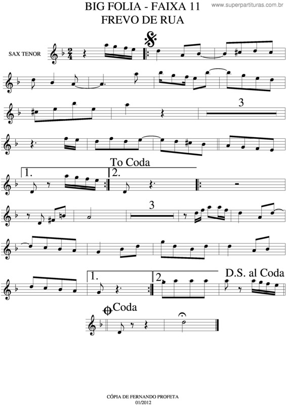 Partitura da música Big Folia v.3