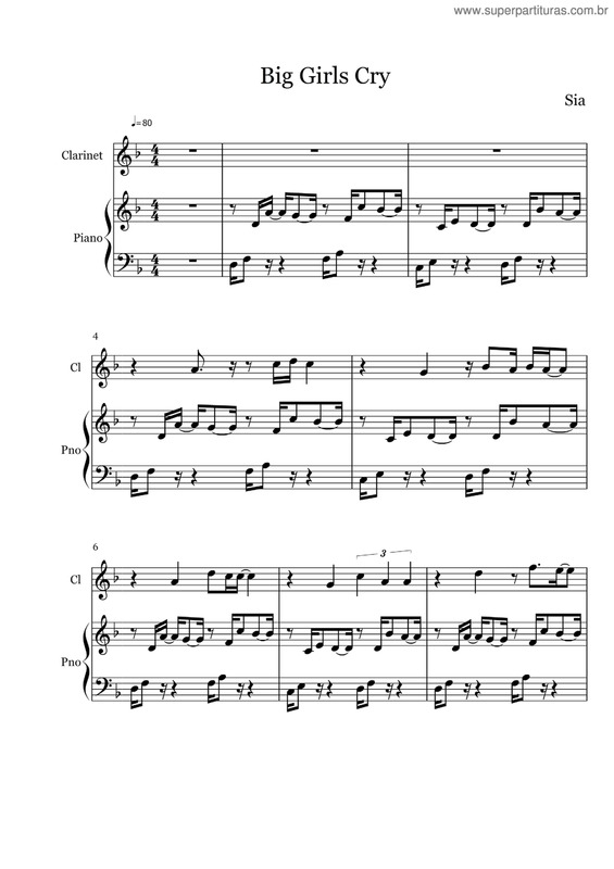 Partitura da música Big girls cry