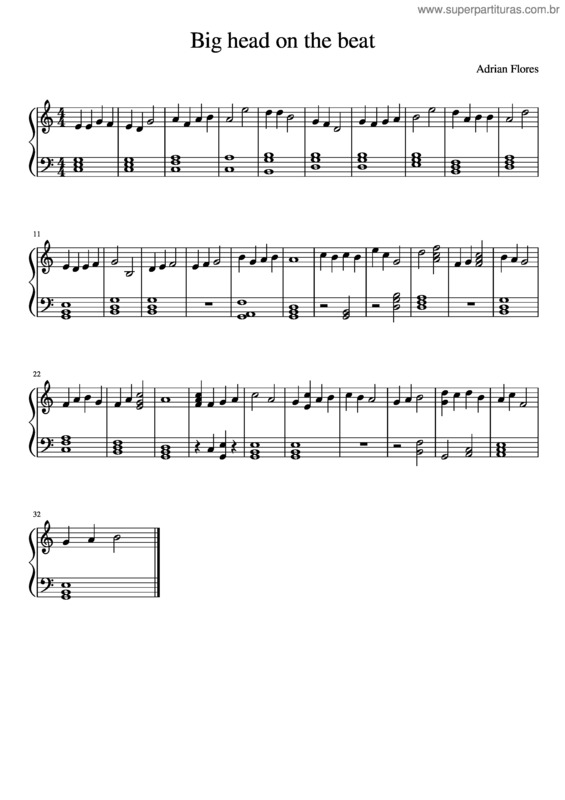 Partitura da música Big Head On The Beat