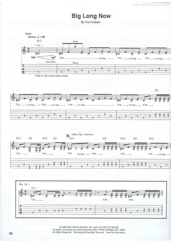 Partitura da música Big Long Now