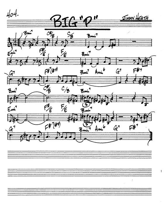 Partitura da música Big P