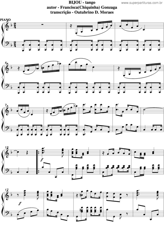 Partitura da música Bijou