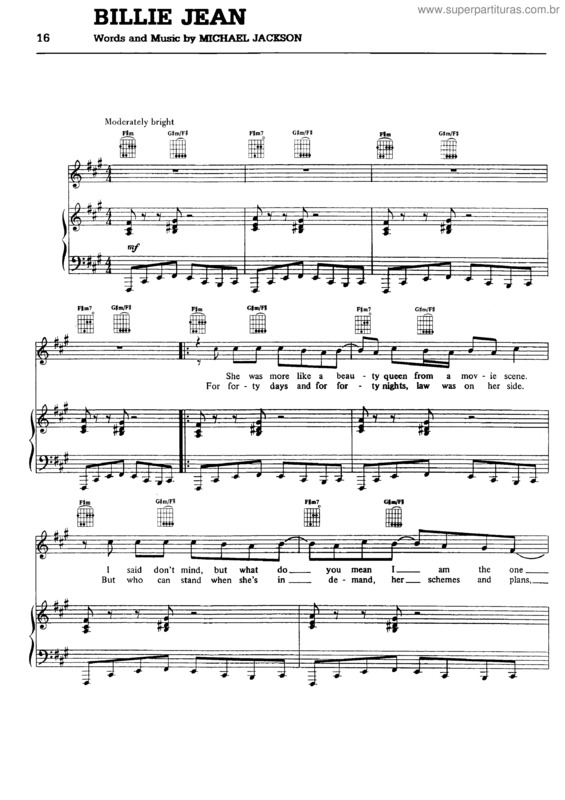 Partitura da música Billie Jean v.5