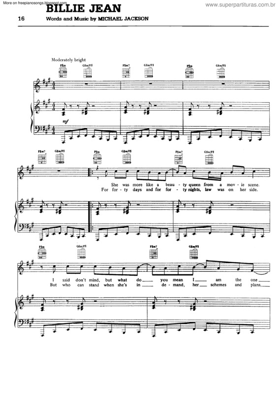 Partitura da música Billie Jean v.7