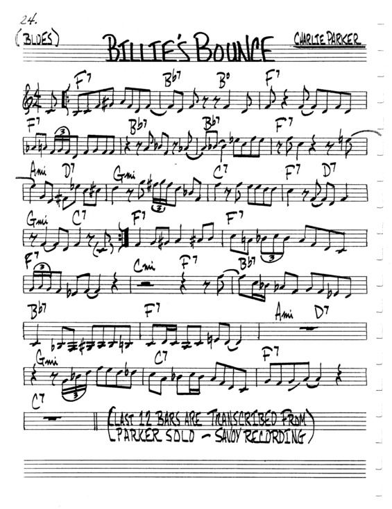 Partitura da música Billies Bounce v.4