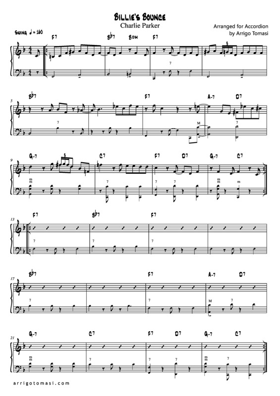 Partitura da música Billies Bounce v.9