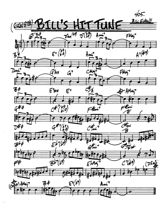 Partitura da música Bills Hit Tune