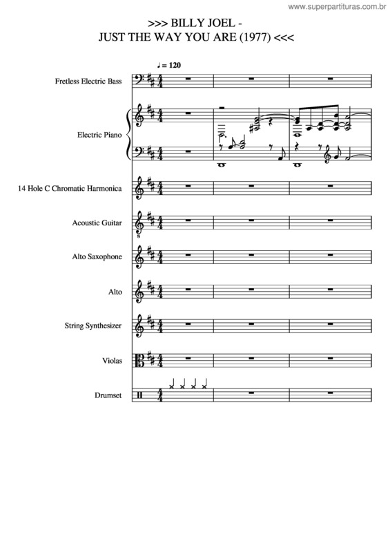 Partitura da música Billy Joel – Just The Way You Are  1977