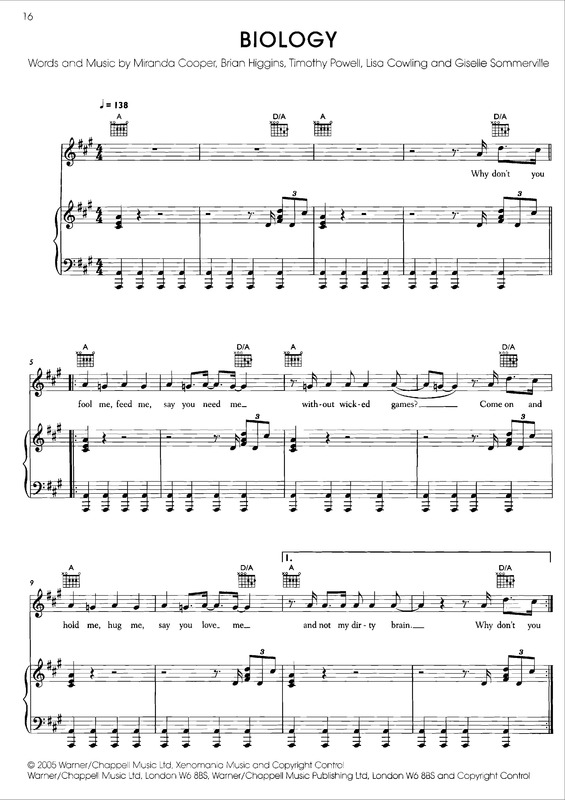 Partitura da música Biology