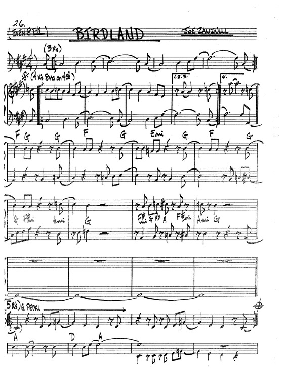 Partitura da música Birdland v.8