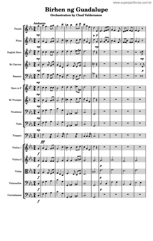 Partitura da música Birhen Ng Guadalupe v.2