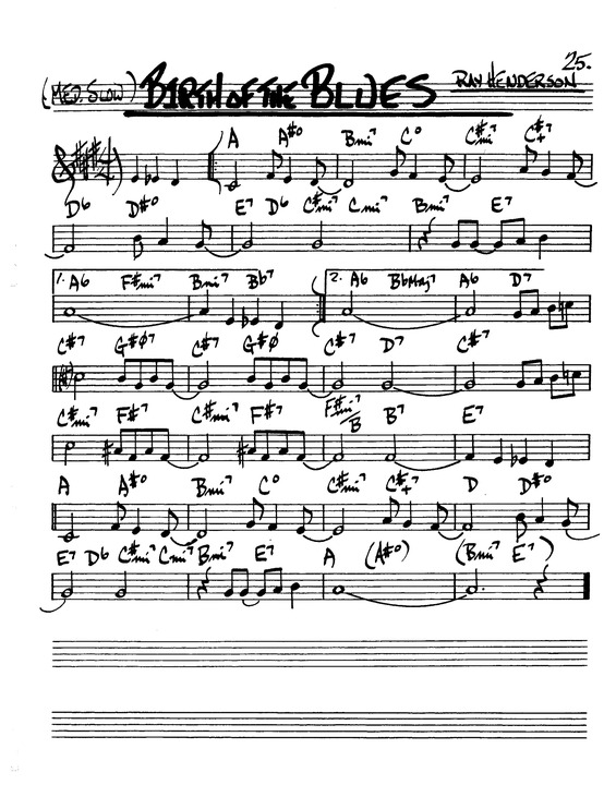 Partitura da música Birth Of The Blues