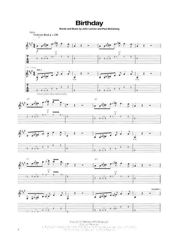 Partitura da música Birthday v.7