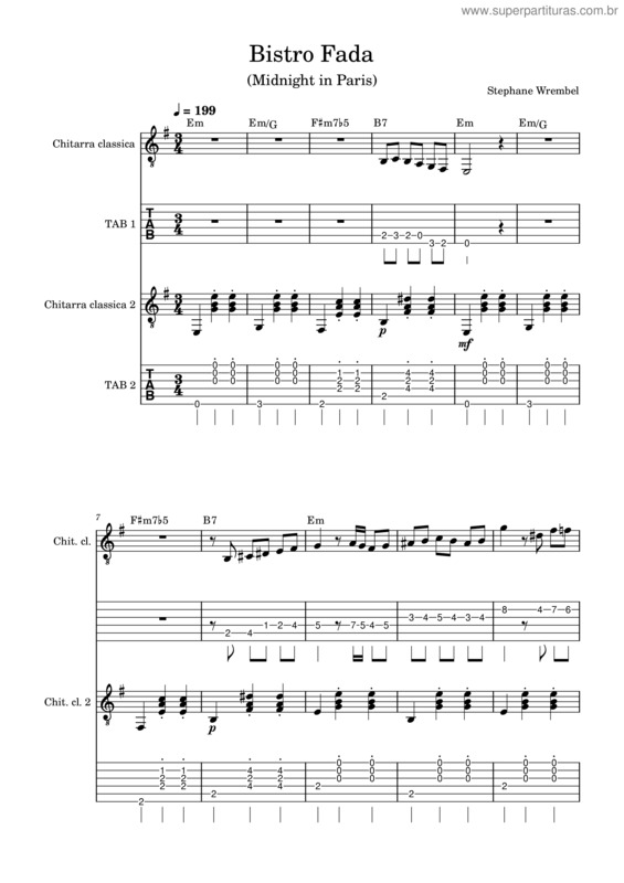 Partitura da música Bistro Fada – Stephane Wrembel v.4