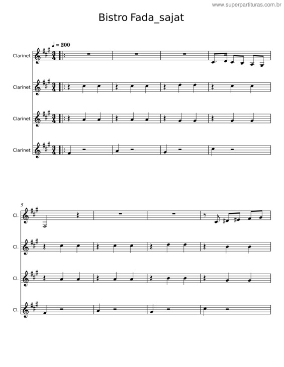 Partitura da música Bistro Fada – Stephane Wrembel v.5