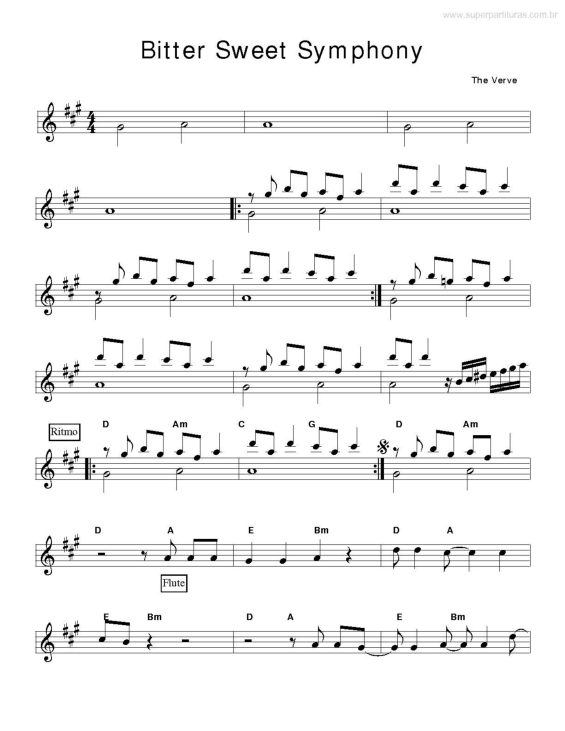 Partitura da música Bitter Sweet Symphony v.3