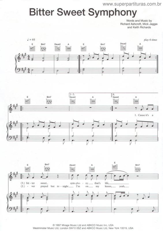 Partitura da música Bitter Sweet Symphony v.5