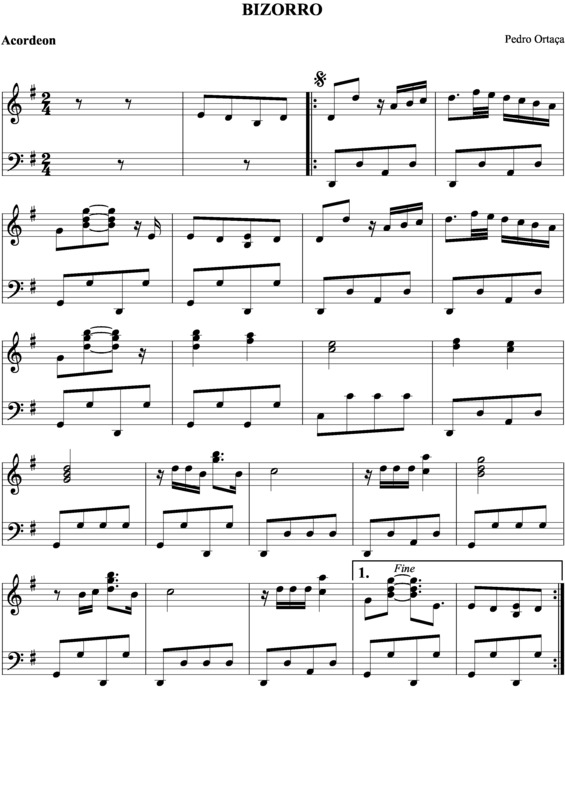 Partitura da música Bizzoro