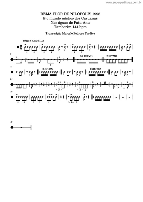 Partitura da música Bj Flor A