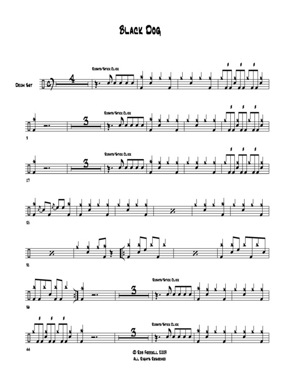 Partitura da música Black Dog