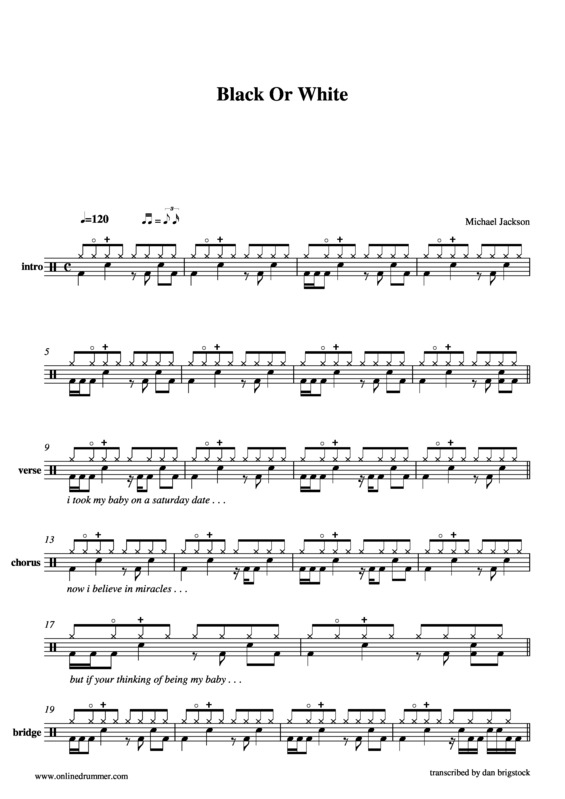 Partitura da música Black Or White v.4