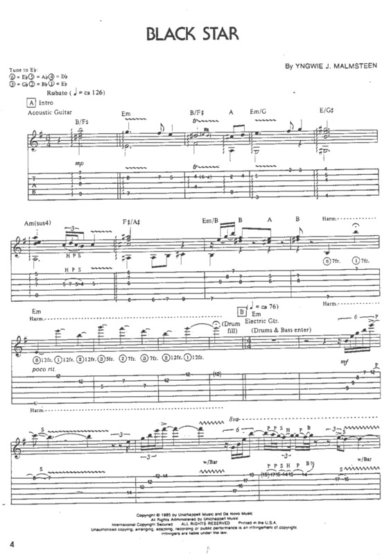 Partitura da música Black Star v.3