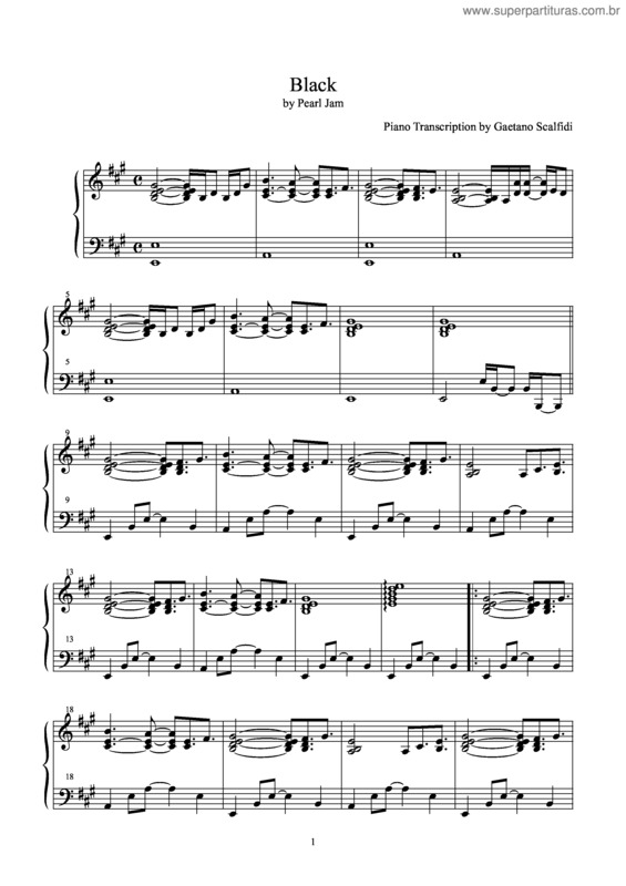 Partitura da música Black v.6