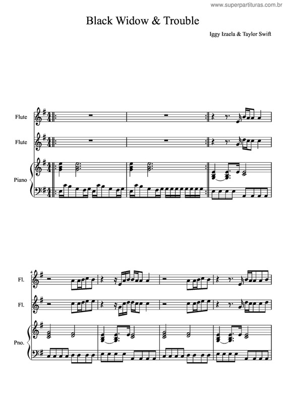 Partitura da música Black widow & Trouble