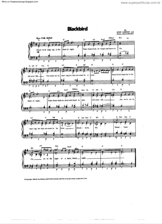 Partitura da música Blackbird.PDF