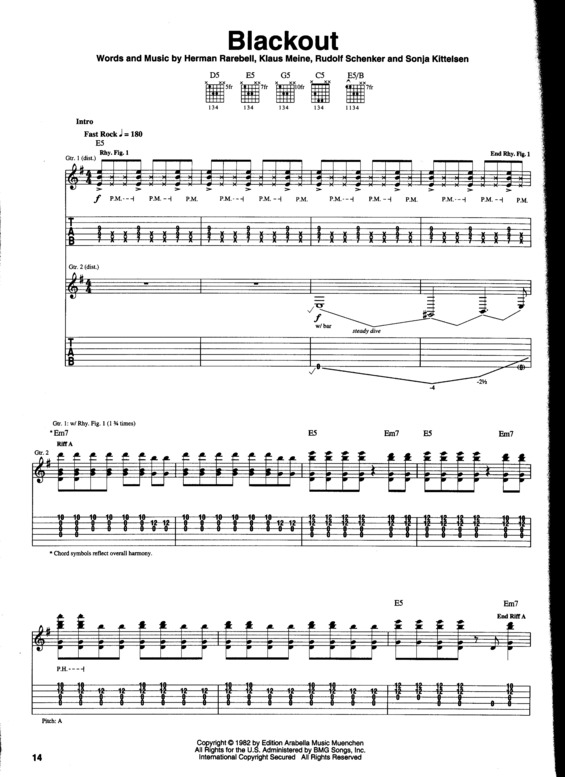 Partitura da música Blackout v.2