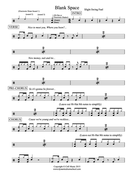 Partitura da música Blank Space